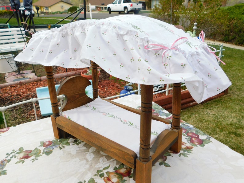 Vintage Wooden Doll Canopy Doll Bed Vintage Doll Bed Vintage Etsy