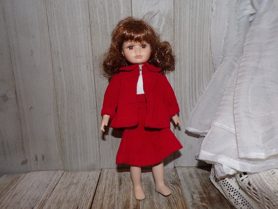 Doll Clothes, Jacket Skirt Set, Red Jacket Skirt Set, Vtg Doll Clothes,  Memories, Gift, Prop, Daysgonebytreasures *y