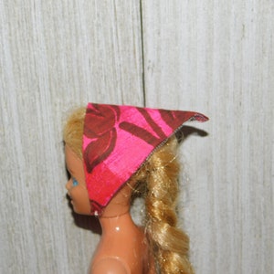 Fashion Doll Dark Pink Scarf Hat, Doll Hat, Small Doll Scarf, Doll Hat, Gift, Childhood Memories, Doll Clothing, Prop, Daysgonebytreasures *
