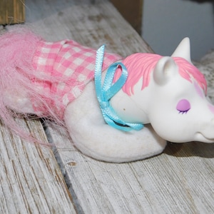 Hasbro Pony Surprise Pink White Baby Pony hard to Find 1992 Pony Surprise Baby Baby Pony Toy Vtg Plush Animal Vtg Toy Daysgonebytreasures*