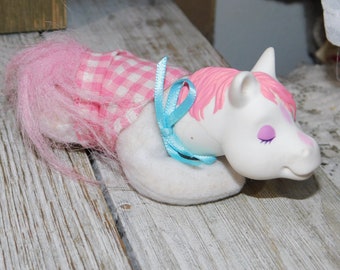Hasbro Pony Surprise Pink White Baby Pony hard to Find 1992 Pony Surprise Baby Baby Pony Toy Vtg Plush Animal Vtg Toy Daysgonebytreasures*