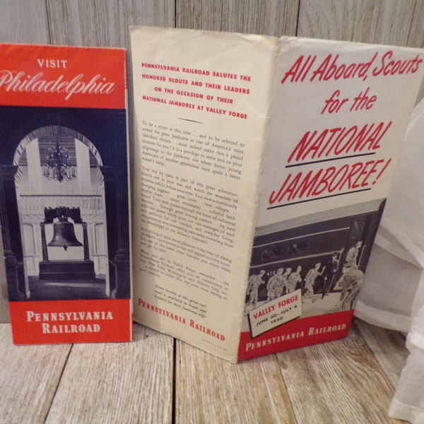 Vtg All Aboard Scouts for The NATIONAL JAMOREE Valley Forge june-july 1950 Pamphlet Pennsylvania Railroad Memorabilia Daysgonebytreasures *y