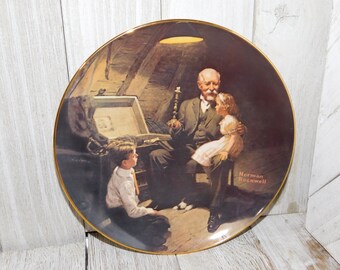 Knowles Vintage Norman Rockwells Plate Grandpas Treasure Chest 1983, By Norman Rockwell, 2nd in Rockwell's Campaign, Numb Plate, Gift,
