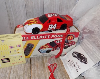 NASCAR Bill Elliott Phone TELEPHONE! No 94 McDonalds, New Old Stock,  Vintage Phone, Vtg Home Decor, Memories, Gift, Daysgonebytreasures *