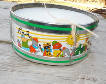 VTG Toy Marching Drum Get Along Gang ? Animal Characters or Come A Long Gang Characters, Vtg toy Drum, Vtg Toy, Gift Daysgonebytreasures,