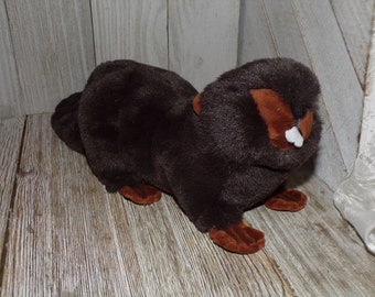 Vtg Plush Beaver Stuffed Beaver Small Stuffed Animals, Plush Soft Beaver Plush animals Vtg Stuffed Animals Gift Prop Daysgoenbytreasures *