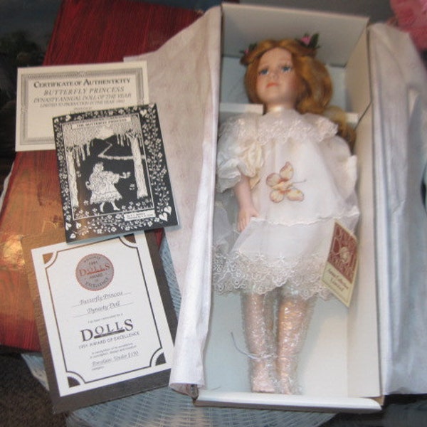 Dynasty Doll 'Butterfly Princess' Doll of the Year '91  In Box Rare Porcelain :)