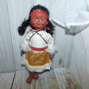 Indian Mother Doll with Baby on Back of Her, Vintage Indian Mommy Doll, Vintage Indian Doll, Childhood Memories, Gift Daysgonebytreasures D*