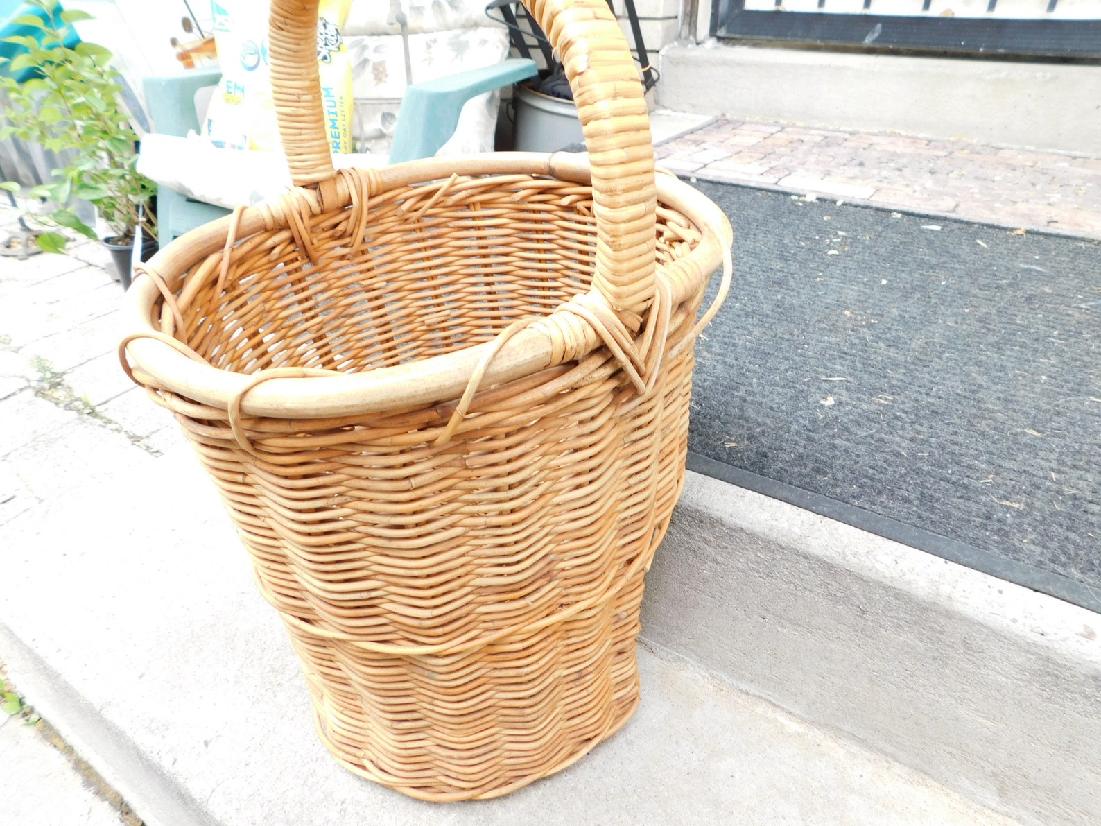 Stair Way Basket Wicker stairway basket Basket Vintage Etsy