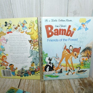 Bambi Golden Book, A Little Golden Book, Walt Disney Bambi Book, Printed in USA, Childrens Vintage Book, Vintage Home Decor, Prop,*