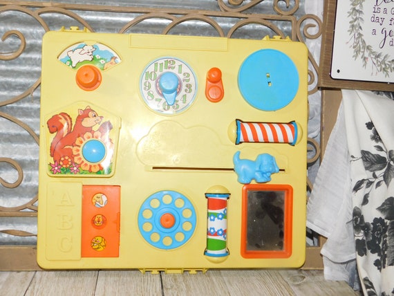 Vintage Baby Toy Vintage Crib Toy Gabriel Busy Box Activity Etsy