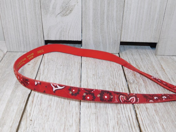 Vintage Paisley Red and White Cowgirl Belt, Vinta… - image 7