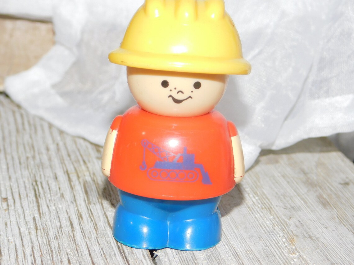 Construction Worker Guy Toy Person Vintage Toy People Toy Etsy