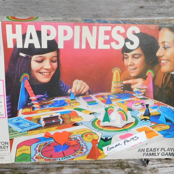 Happiness Game Parts, Happiness Game Pieces,  Parts for the Happiness Game by Miltion Bradley Crafts Memories Daysgonebytreasures