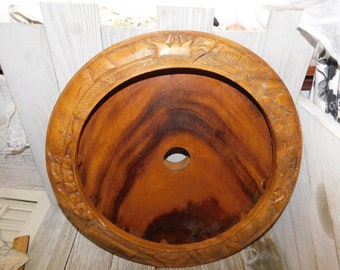 Tray for Mid Century Wood Tiered Lazy Susan, Hand Carved Monkey Pod Wood Lazy Susan Serving Tray Memories, Daysgonebytreasures