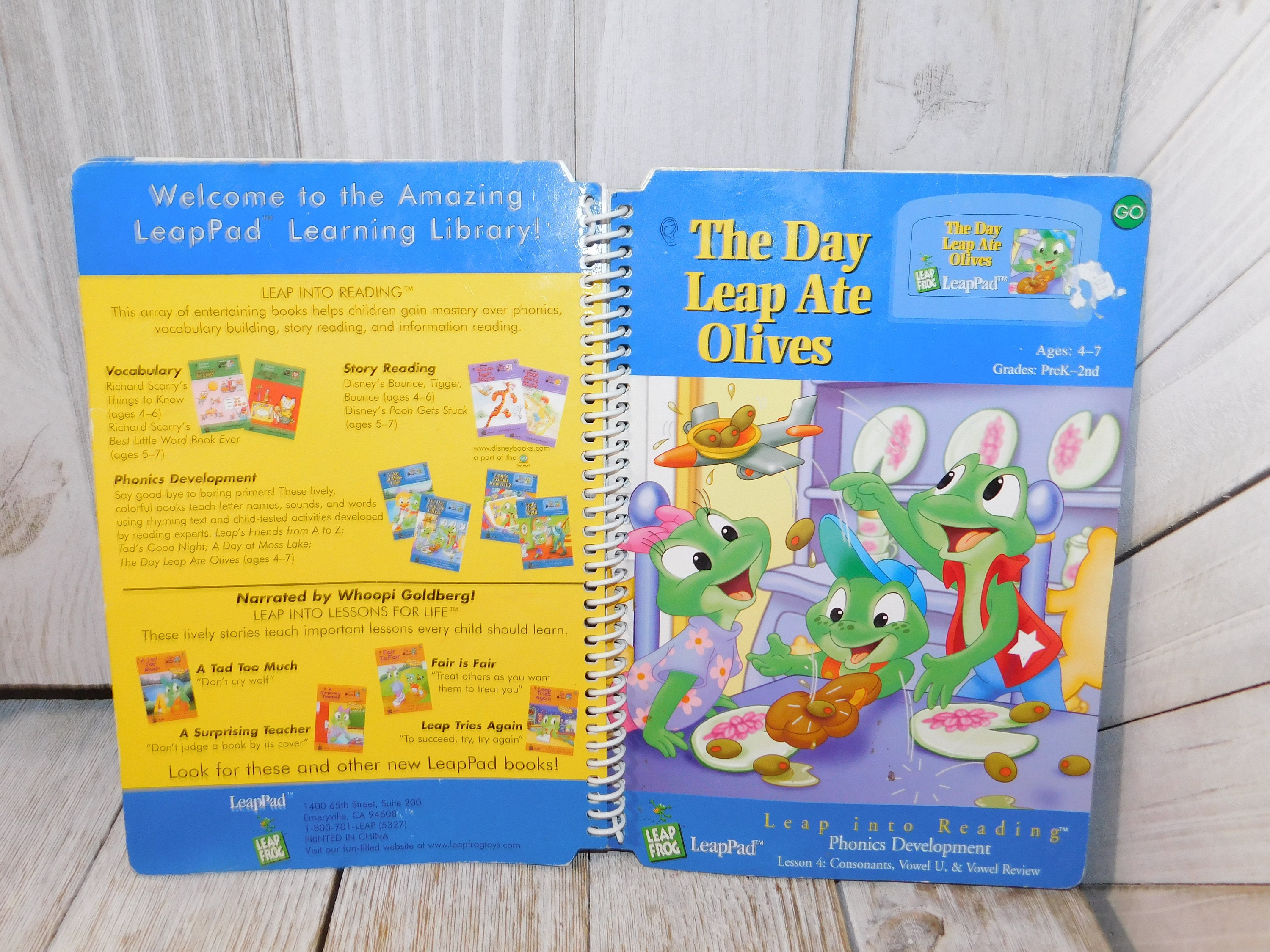 Details about   Leap Frog LeapPad THE DAY LEAP ATE OLIVES Book & Cartridge 