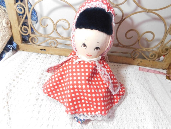 vintage little red riding hood topsy turvy doll