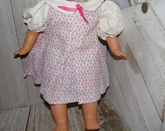 Vtg Small Red Flower Doll Dress, Small Doll Dress, Vintage Doll Clothes, Childhood Memories, Gift, Prop, Daysgonebytreasures,*