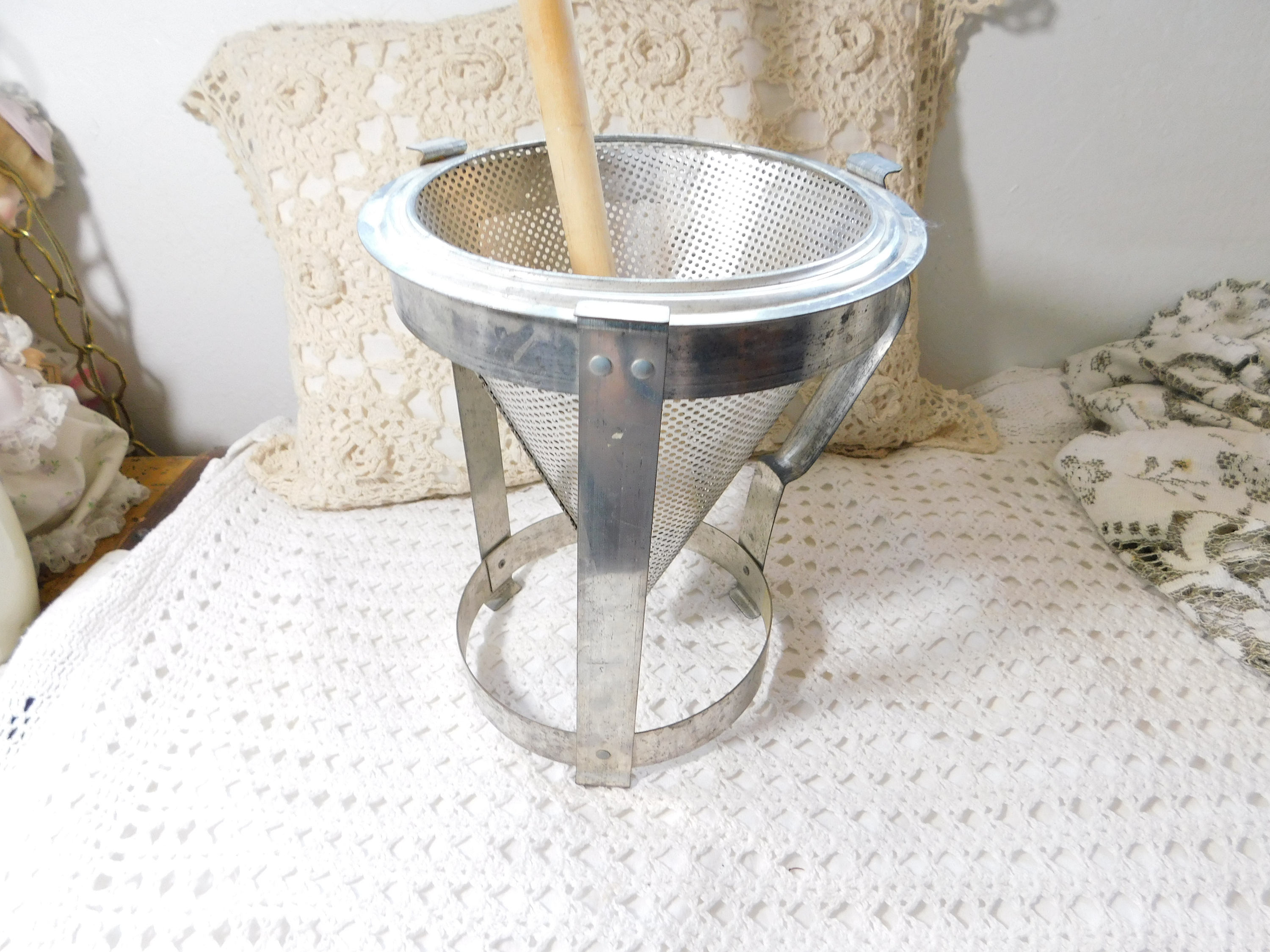 Strainer Pureer Metal on Stand Food Storage Canning Etsy