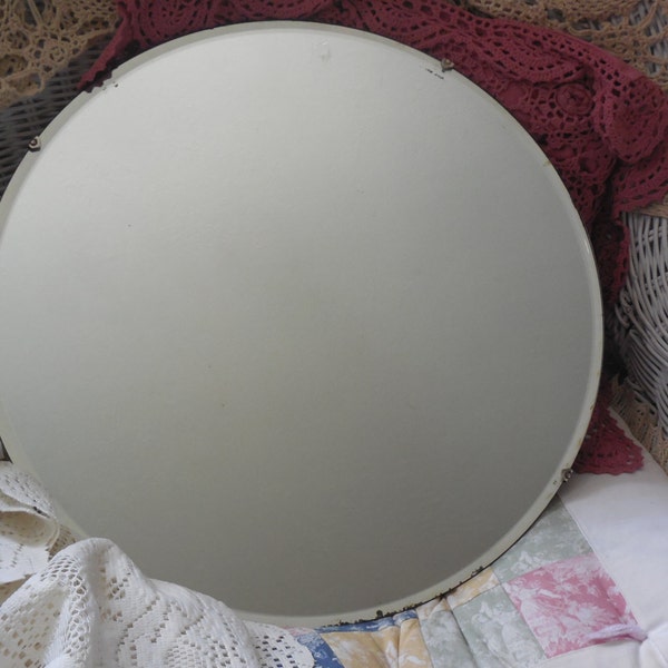 Antique Beveled Round Mirror,Measures 18 inches / NOT INCLUDED In Coupon Code Discounts  *~*