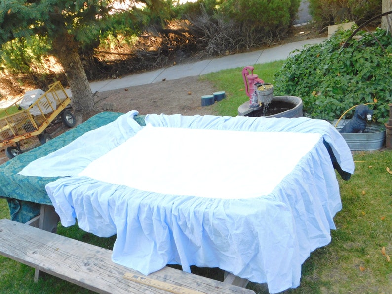 Bed Skirt Crib/Small Bed Bed skirt Gingham Blue ans white Etsy