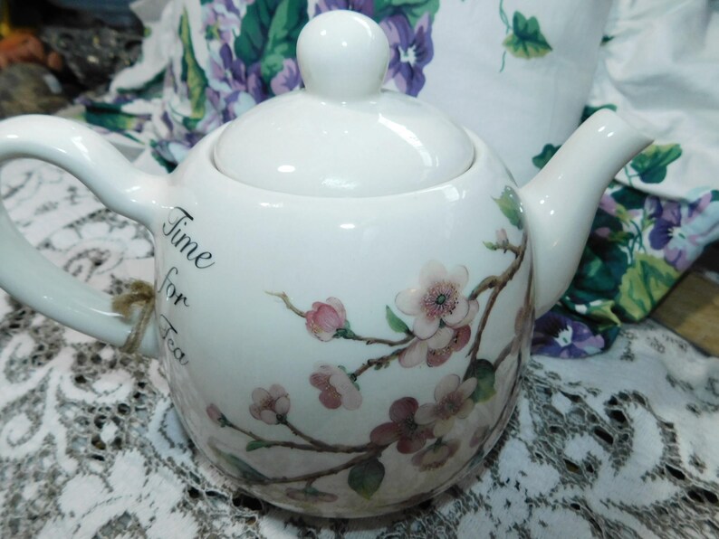 Time For Tea Teapot Martha Vaughn Vintage Teapot Vintage Etsy