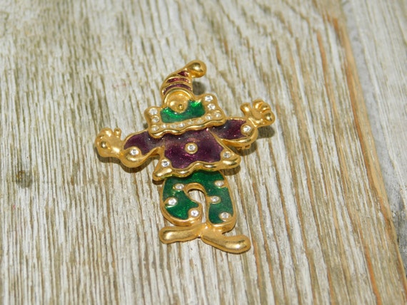 Vintage Dancing Clown Pin Brooch, Vintage little … - image 1