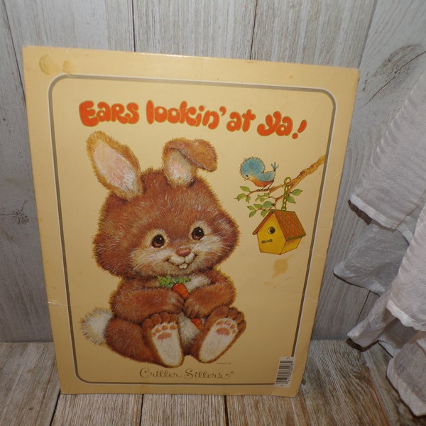 Vintage Critter Sitters Ears Lookin' at Ya! Bunny Rabbit Folder, School Folder, Memories, Gift, Prop, Daysgonebytreasures *y