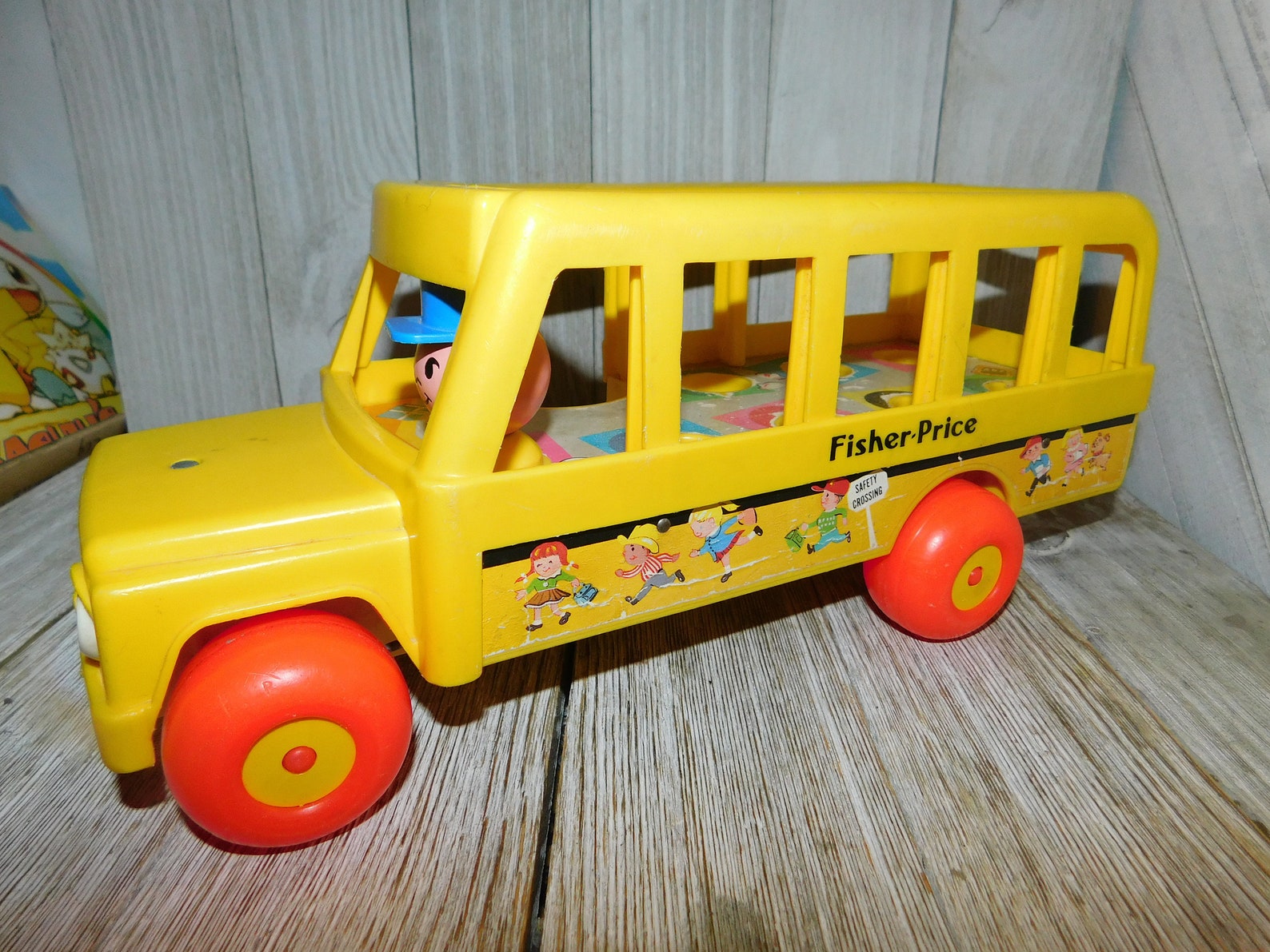 Vintage Fisher Price School Bus Big Yellow Fisher Price Etsy
