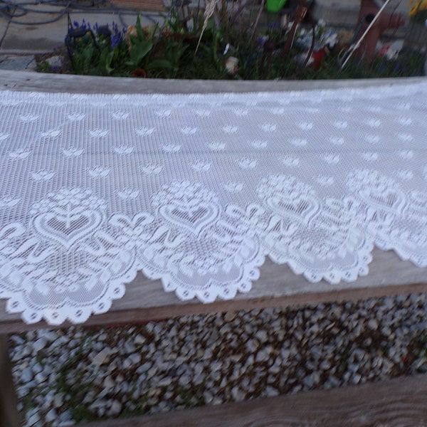 Vtg Lace Valance Curtain, Short Curtain, Window Trim, Vtg Home Decor, Gift, Prop, Daysgonebytreasures