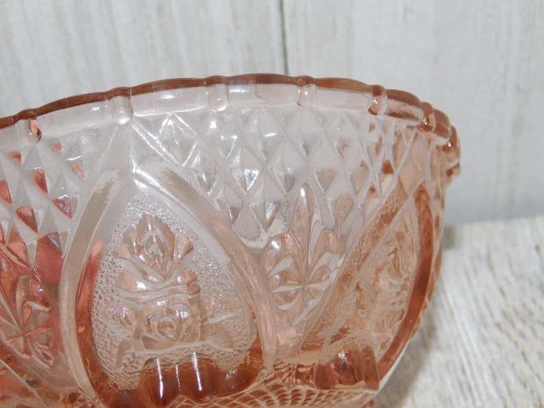 Vintage Pink Depression Glass Bowl Pretty Pink Small Bowl Etsy