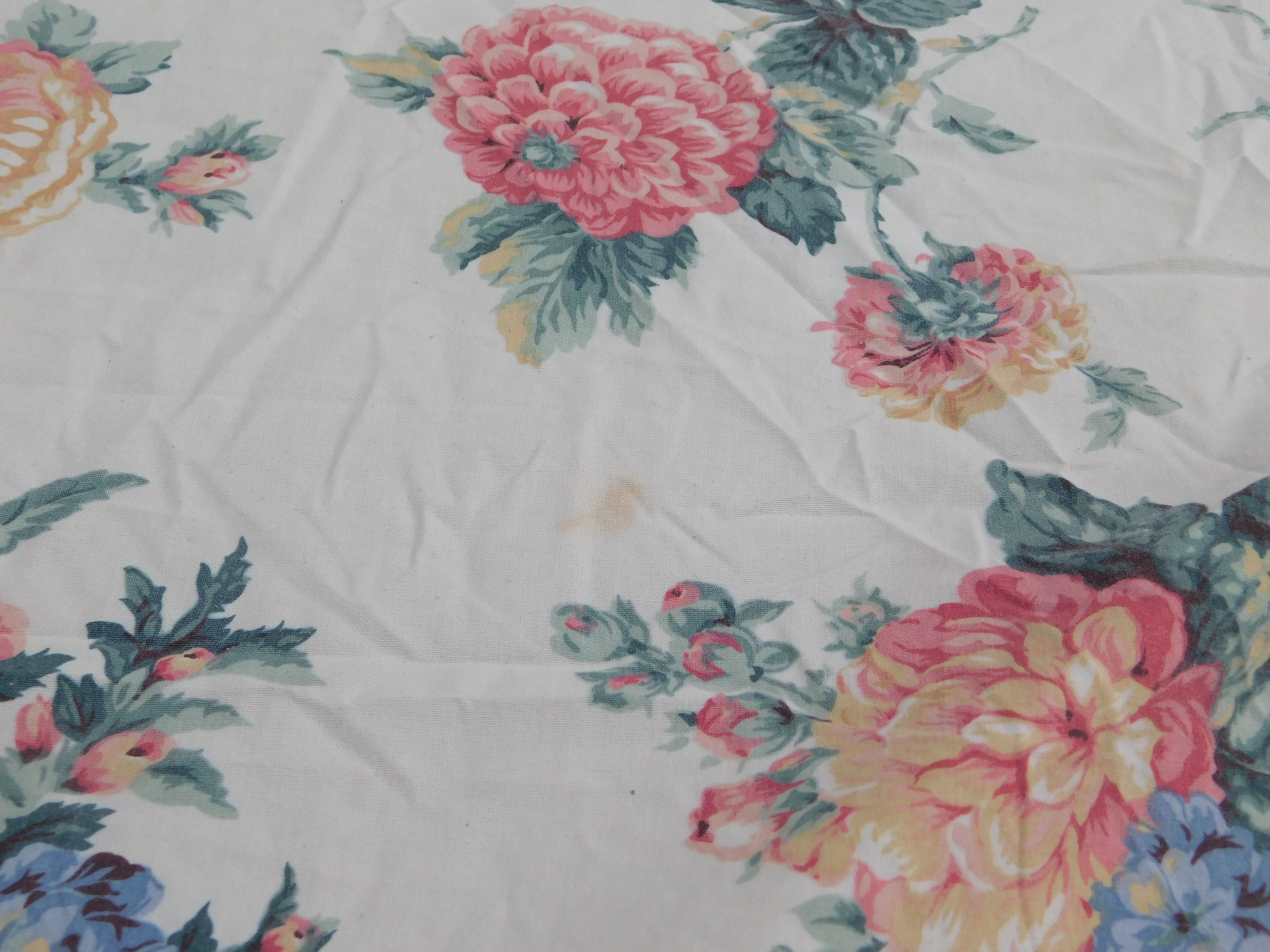 Vintage Floral Fitted Full Size Flat Sheet Vintage Fitted | Etsy