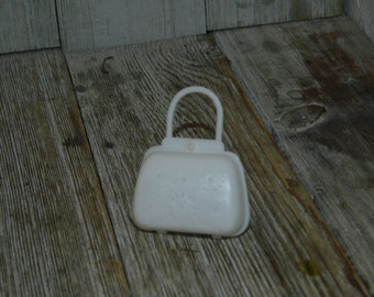 Fashion Doll toy Plastic Doll Purse, Vintage,  White Fashion Doll Flower Purse, Doll Purse, Mini Doll Purse, Memories, Daysgonebytreasures *