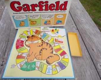 Garfield Board Game 1978, COMPLETE GAME, Vtg Board Game, Children Board Game, Family Game Night, Memories Gift Prop Daysgonebytreasures *y