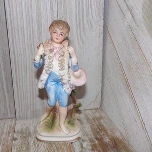 Enesco Porcelain Boy w Lace Trim Victorian Boy Figurine, Boy, Young Man Victorian Home Decor, Memories, Gift for Mom Daysgonebytreasures