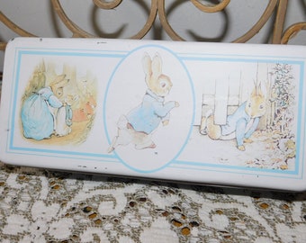 Beatrix Potter Tin Box, Beatrix Potter Tin Collection, Vintage Tin Box, Vintage Child's Room Decor, Storage