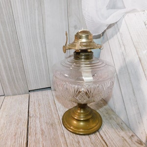 Oil Lamp Base, Brass and Glass Oil Lamp Base, Vintage Brass, Vintage Home Décor, Home Décor, Daysgonebytreasures, Gift Idea D**
