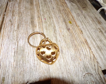 Heart Keychain Vintage, Sharon Heart Charm Or Pendant, Gold Color Heart,  gift, Memories, Prop, Daysgonebytreasures *