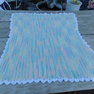 Vtg Baby Afghan, Pastel Color Baby Afghan, Vintage Baby Blanket, New Baby Gift, Baby Shower Gift, New Mom Gift, Prop, Daysgonebytreaures