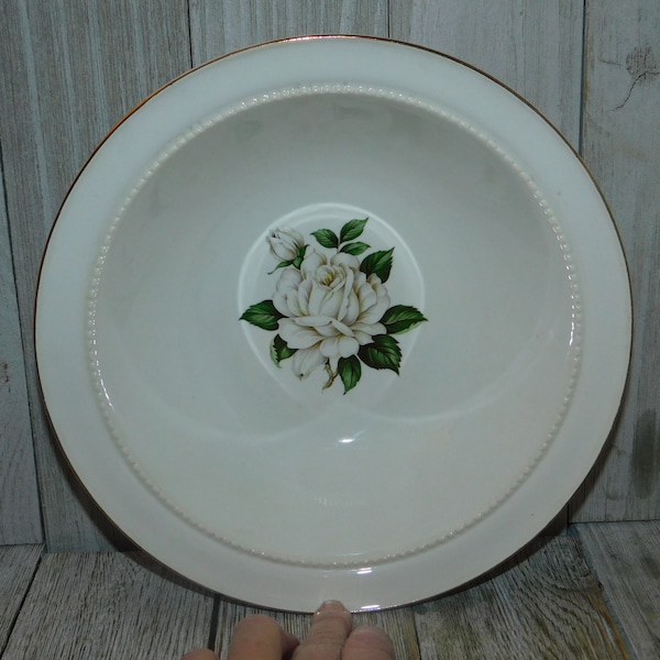 Vint Superior Hall Quality Dinner Ware, Cameo Rose Serving Vegetable Bowl, Vtg Serving Bowl, Vtg Dishes, Vtg Kitchen , Daysgonebytreasures *