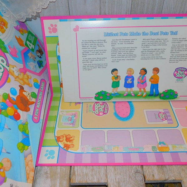 Vintage Pet Shop Game Board 1993, PIECES ONLY, Game Board, Game Box, Game Insert, Crafts, Home Decor Prop, Memories, Daysgonebytreasures