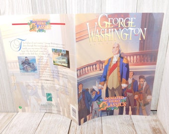 General George Washington Activity Book 1993, Animated Hero Classic,  Paperback Book, History Book, Gift Idea, Prop, daysgonebytreasures D*c