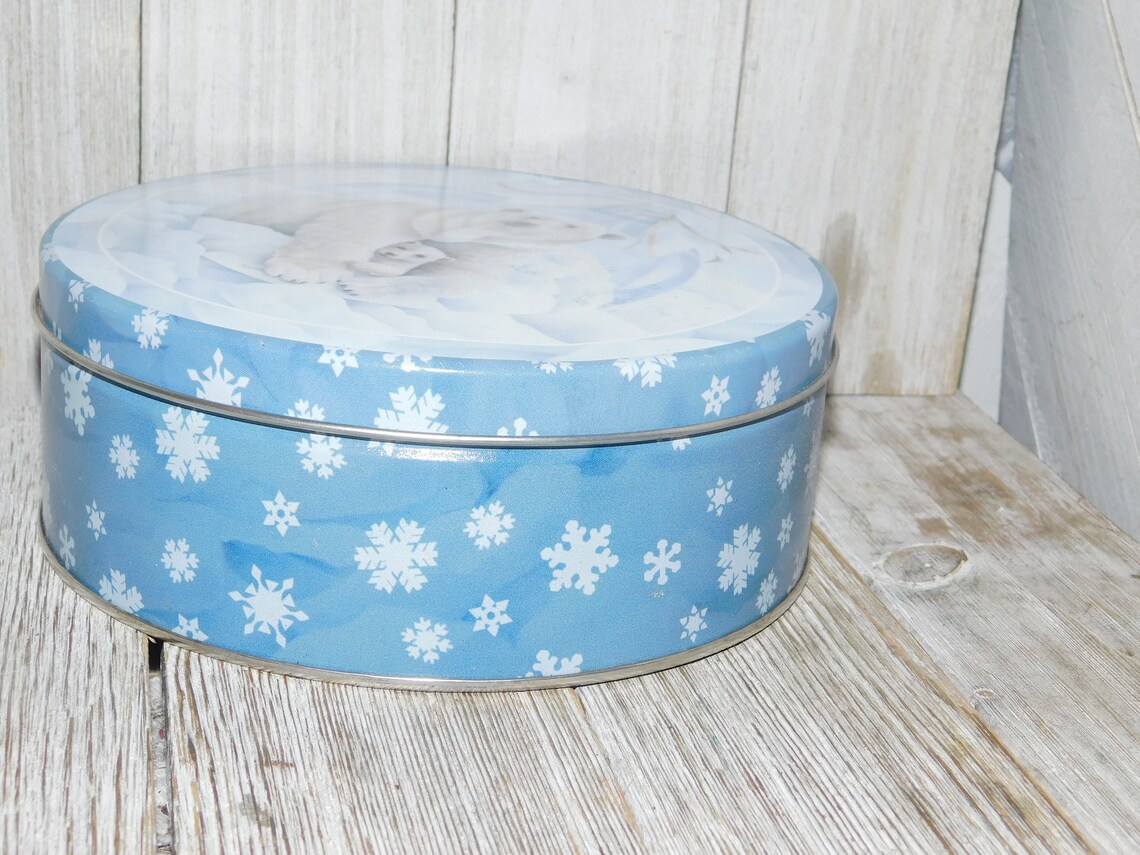 Vintage Polar Bear Tin Can Polar Bear Tin Box Bears Vintage | Etsy