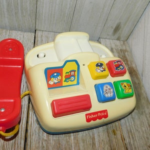 Vtg Fisher Price Ring n Rattle Phone Toy 1998 Works Teaches Colors Sounds Vintage Toys Preschooler Toy Phone Memories Daysgonebytreasure image 5