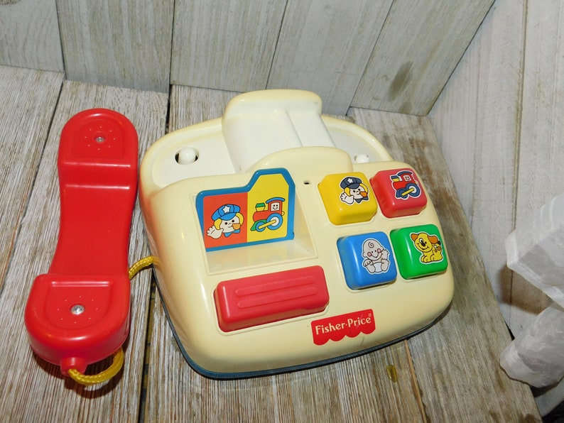 Vtg Fisher Price Ring n Rattle Phone Toy 1998 Works Teaches Colors Sounds Vintage Toys Preschooler Toy Phone Memories Daysgonebytreasure image 5