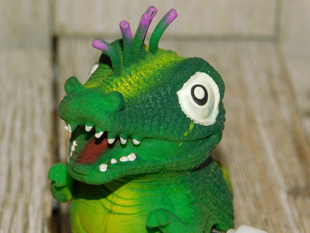 Vtg Rubber Wind up Dragon FOR REPAIR or DISPLAY Green Toy Etsy