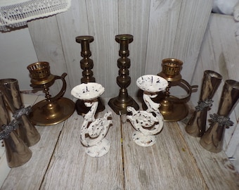 Vtg Brass an Silver Plated Candle Holders YOUR CHOICE Listing, Table Decor, Home Decor, Candle light Dinner, Memories Daysgonebytreasures *