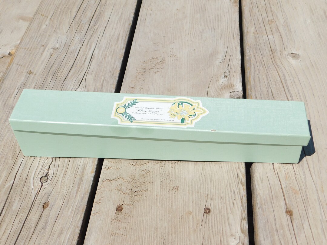 Vtg Drawer Green Liner, Vintage Green Shelf Liner in Box, Vintage Home
