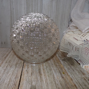 Light Shade Vintage, Vintage Rounded Crystal Looking Lamp Shade ,Light Shade, Vintage Home Decor, Ceiling Light Shade, Daygonebytreasures *y