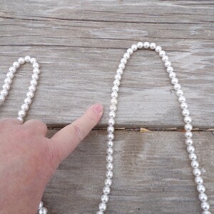 Long White Beaded Necklace, Vtg Bead Necklace, Vtg Jewelry, Women's Jewelry Gift Prop Memories Daysgonebytreasures *y image 4